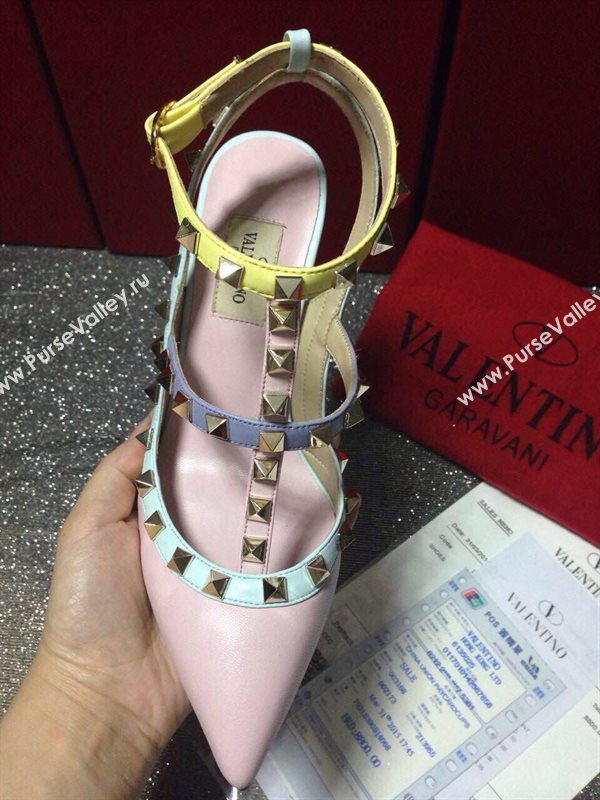 Valentino sandals heels pink stud shoes 4033