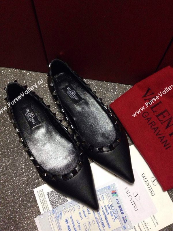Valentino black sandals stud flats shoes 4034