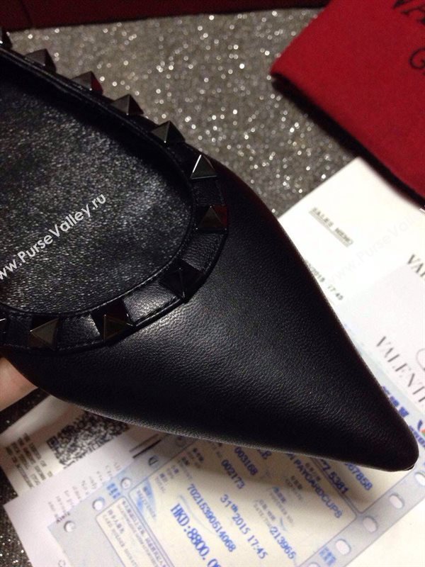 Valentino black sandals stud flats shoes 4034