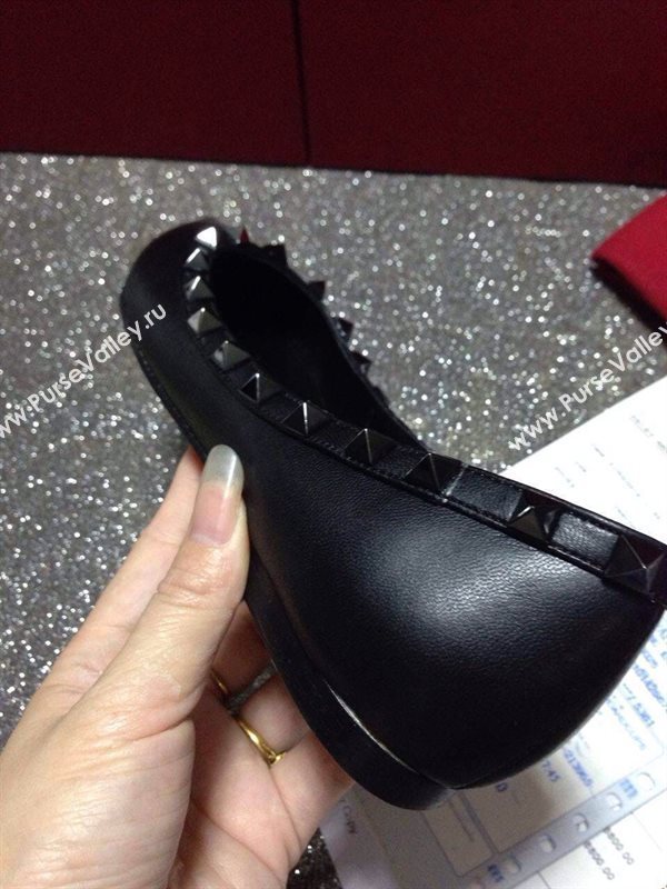 Valentino black sandals stud flats shoes 4034