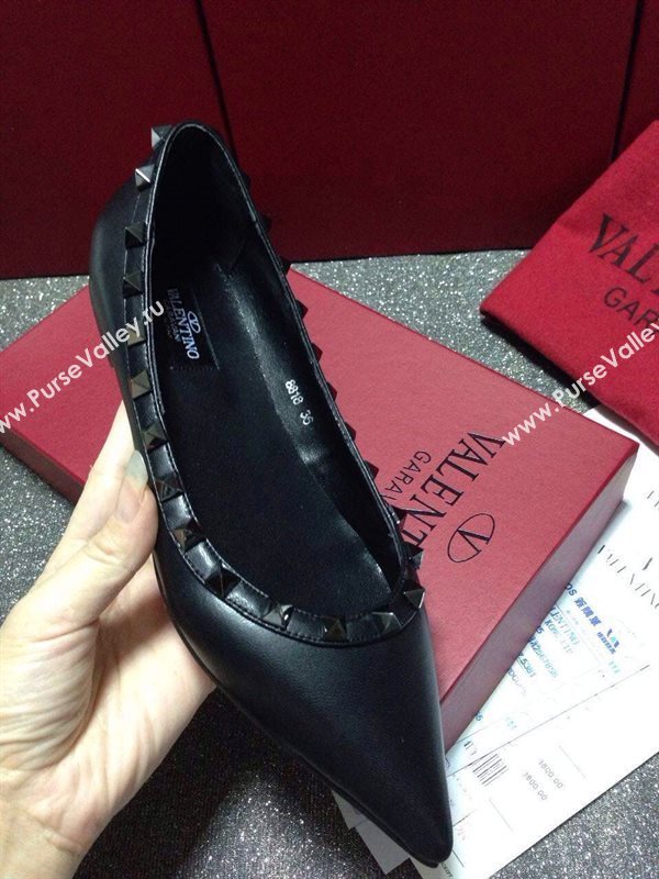 Valentino black sandals stud flats shoes 4034