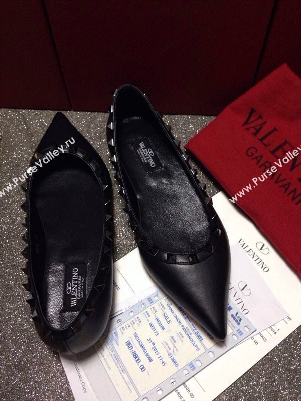 Valentino black sandals stud flats shoes 4034