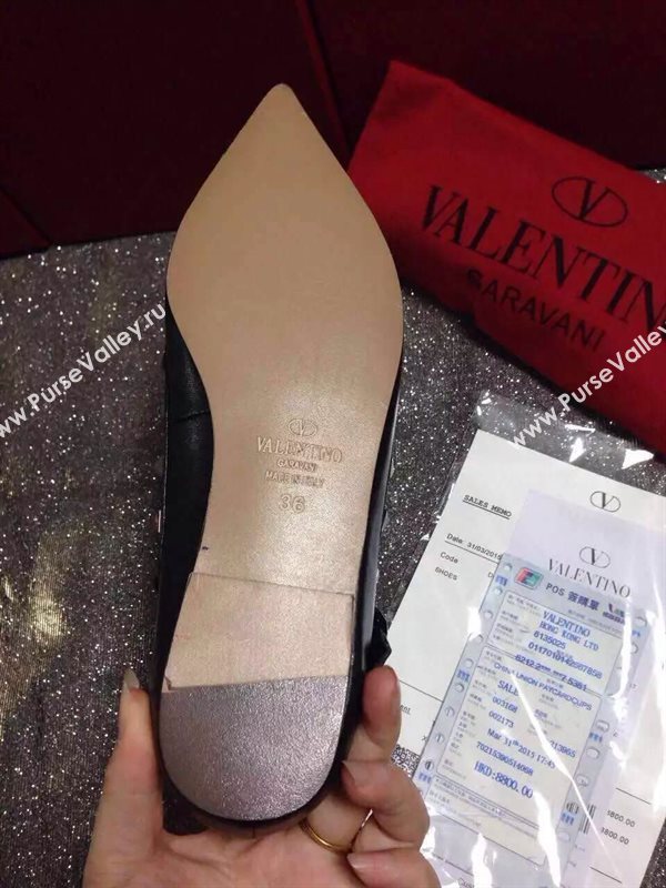Valentino tribute black sandals stud flats shoes 4035
