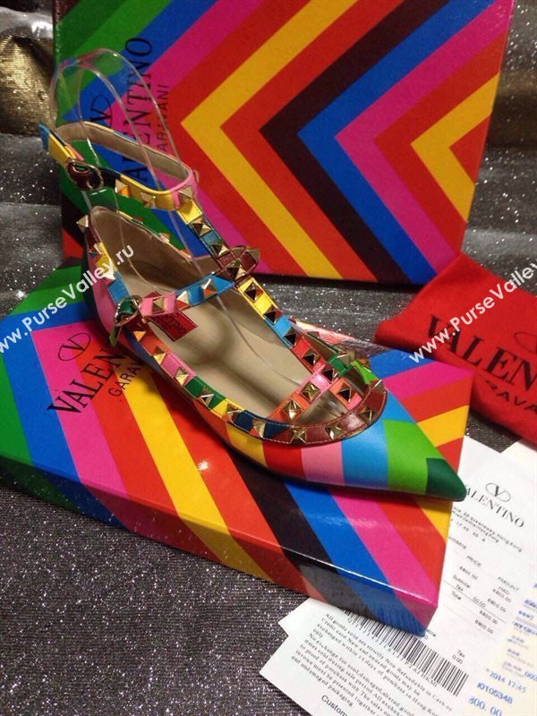 Valentino sandals flats stud rainbow tribute shoes 4038