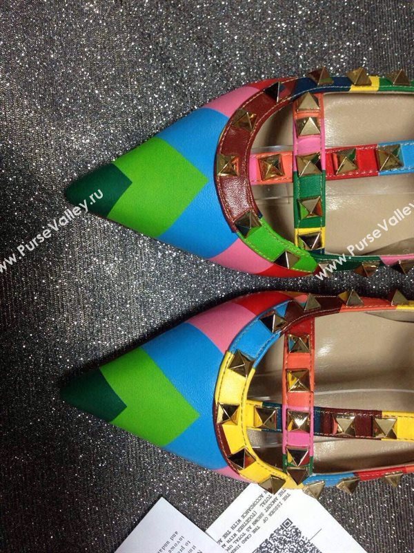 Valentino sandals flats stud rainbow tribute shoes 4038