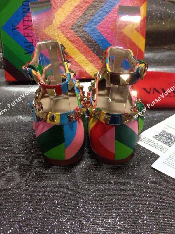 Valentino sandals flats stud rainbow tribute shoes 4038