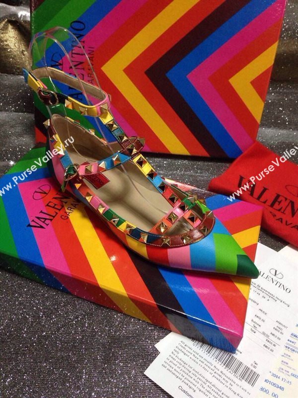 Valentino sandals flats stud rainbow tribute shoes 4038