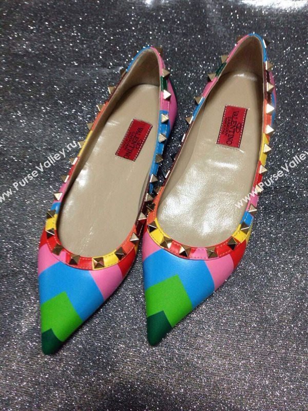 Valentino rainbow sandals stud flats shoes 4039