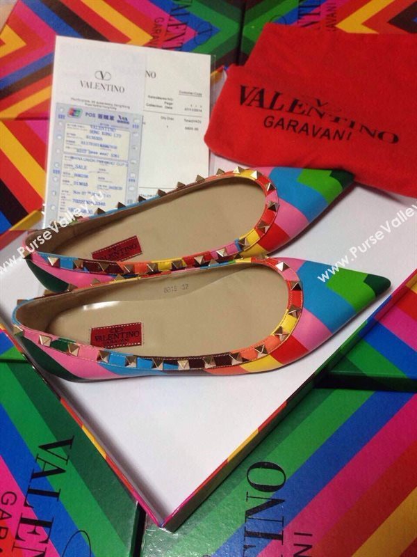 Valentino rainbow sandals stud flats shoes 4039