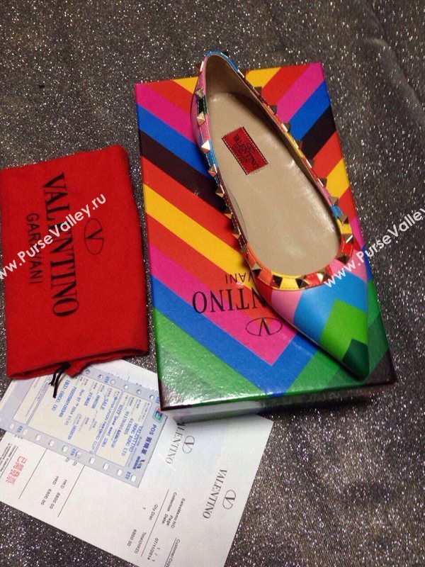 Valentino rainbow sandals stud flats shoes 4039