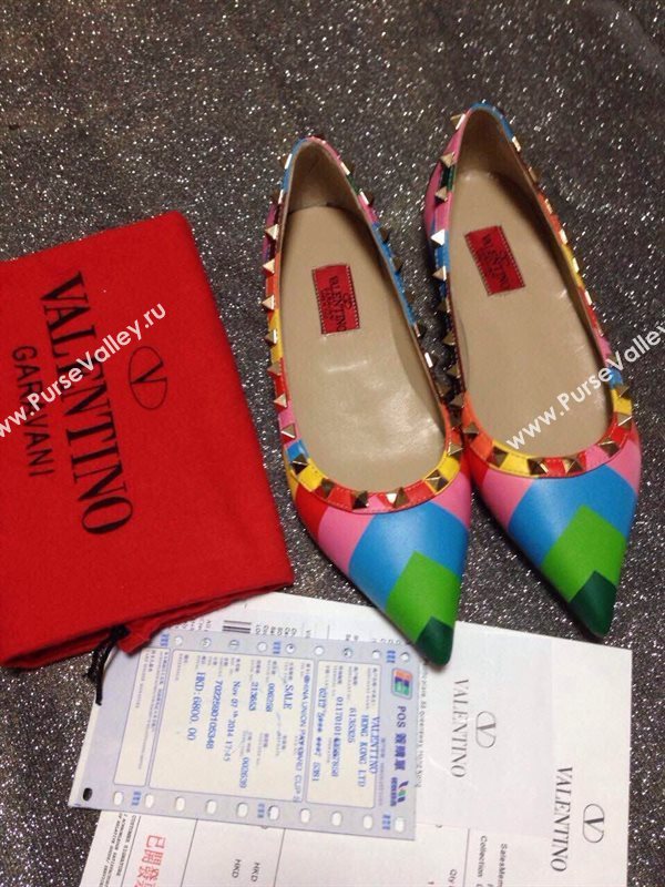 Valentino rainbow sandals stud flats shoes 4039