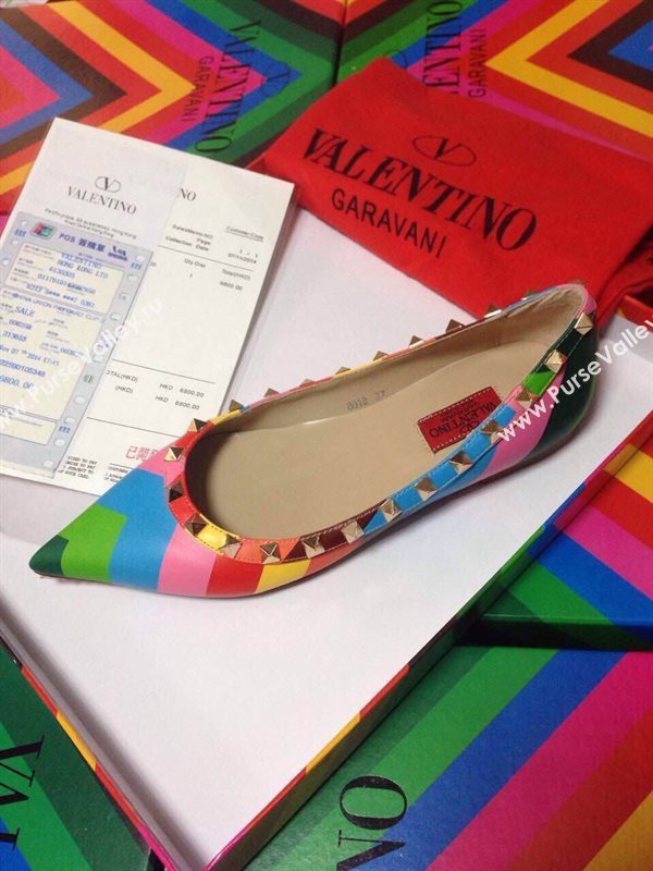 Valentino rainbow sandals stud flats shoes 4039