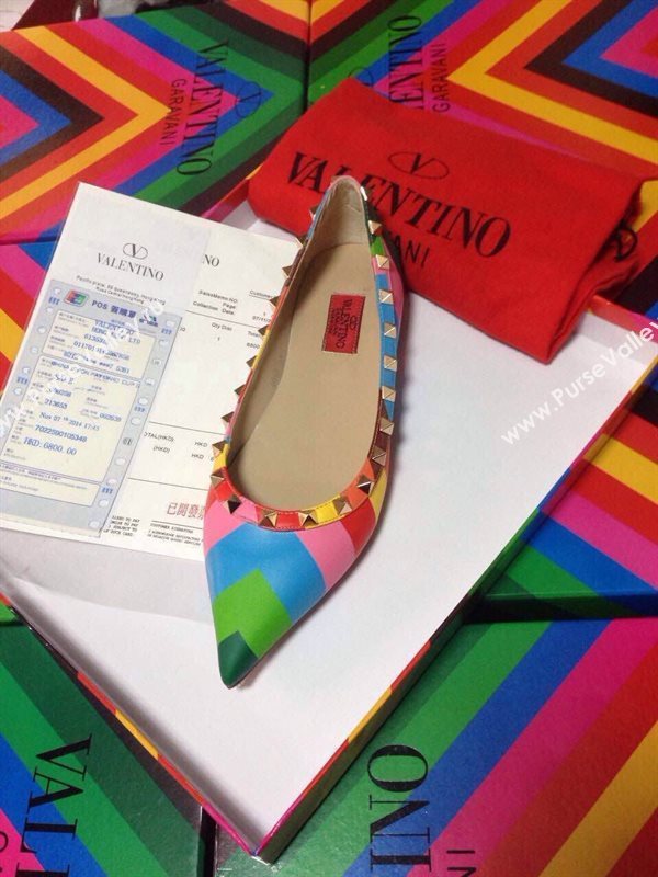 Valentino rainbow sandals stud flats shoes 4039