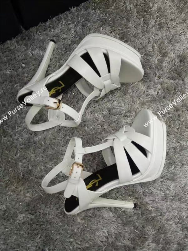 YSL tribute heels white sandals shoes 4140