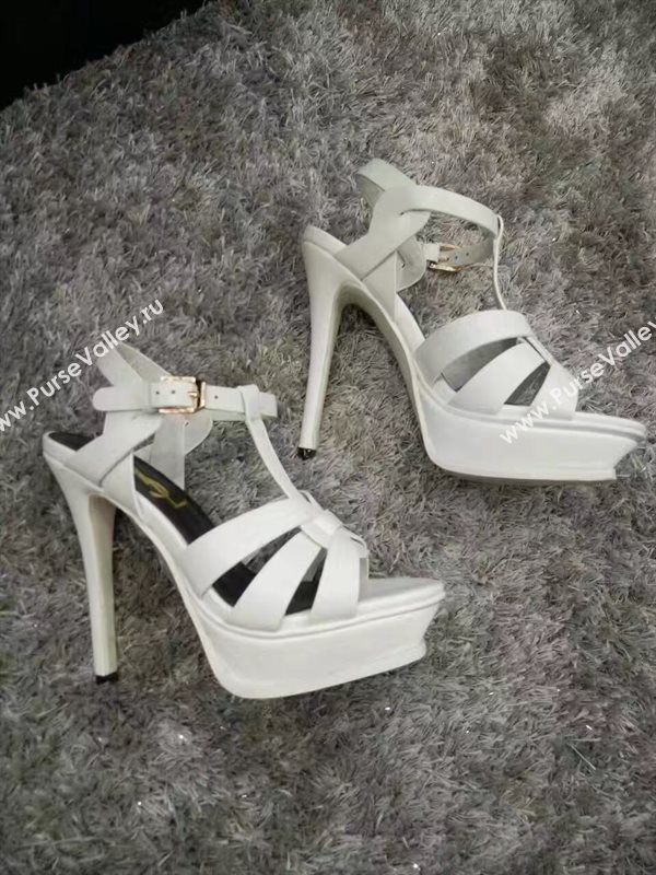 YSL tribute heels white sandals shoes 4140