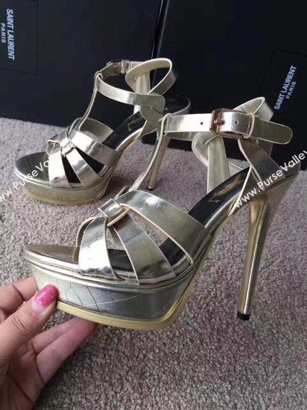 YSL tribute heels gold sandals shoes 4144