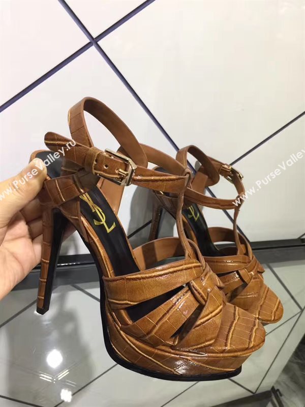 YSL tribute heels brown sandals shoes 4148