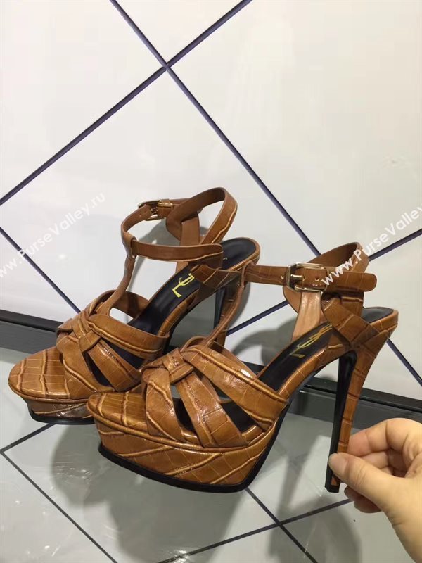 YSL tribute heels brown sandals shoes 4148