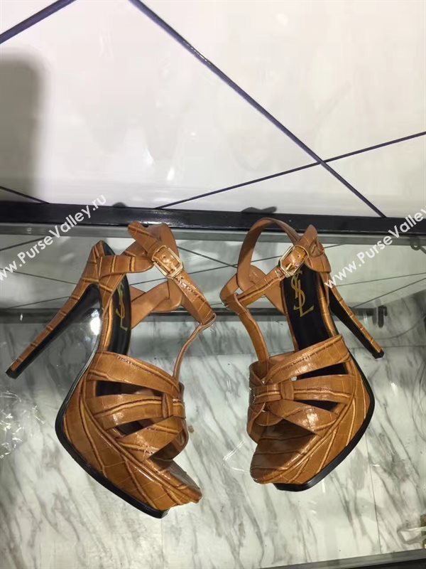 YSL tribute heels brown sandals shoes 4148