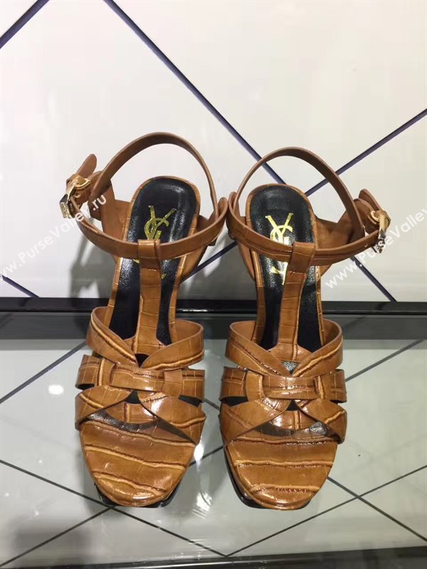 YSL tribute heels brown sandals shoes 4148