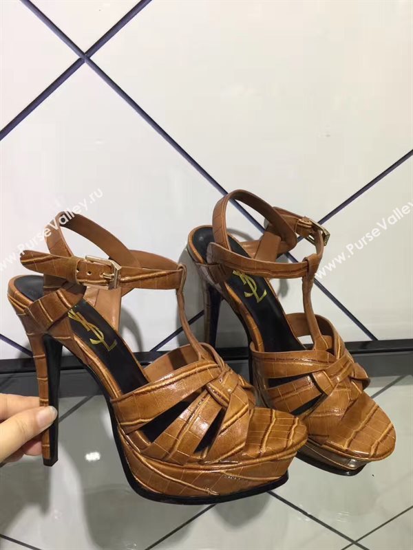 YSL tribute heels brown sandals shoes 4148