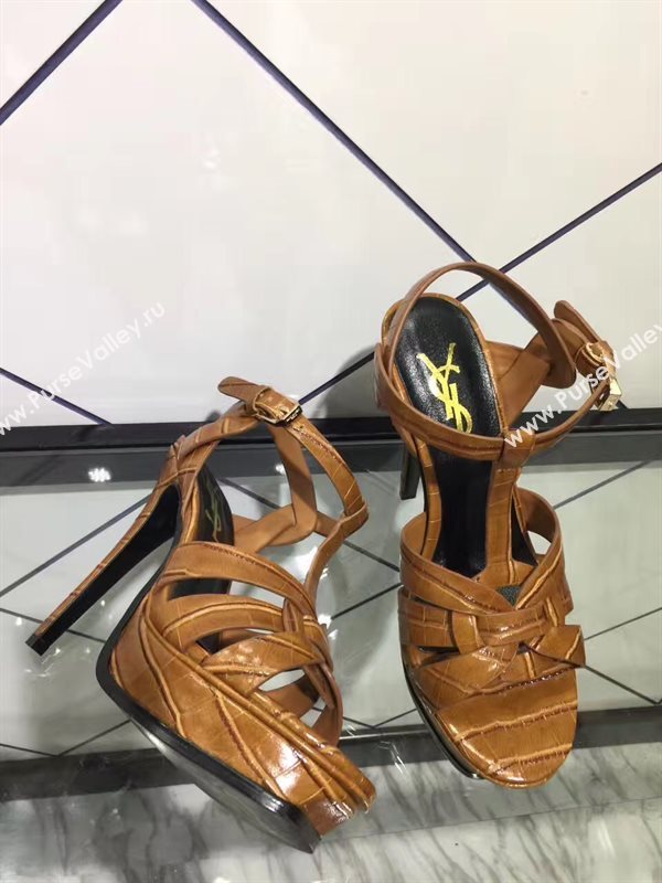 YSL tribute heels brown sandals shoes 4148