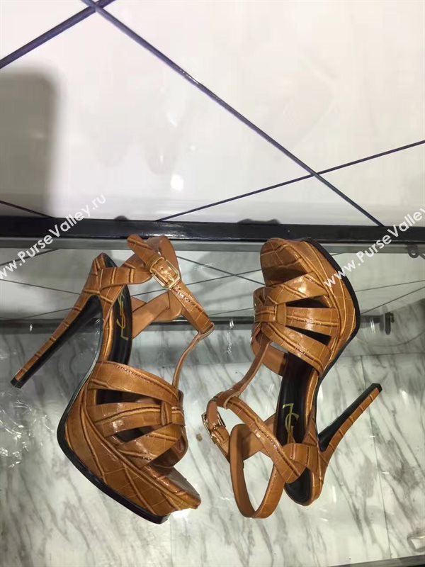 YSL tribute heels brown sandals shoes 4148