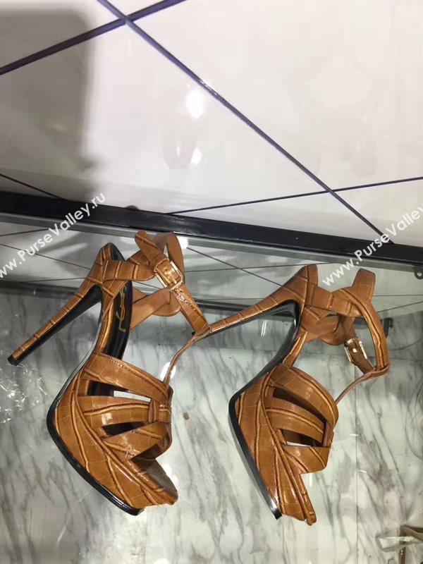 YSL tribute heels brown sandals shoes 4148