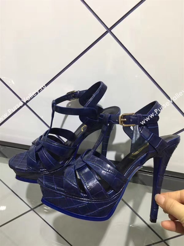YSL tribute heels navy sandals shoes 4152