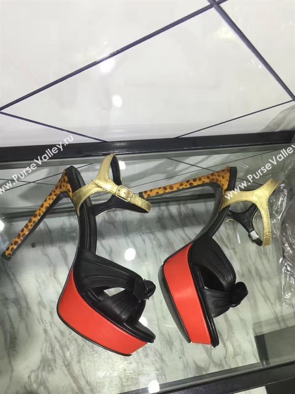 YSL tribute heels sandals tri-black shoes 4155