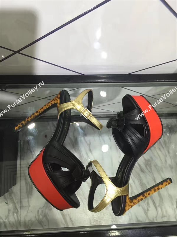 YSL tribute heels sandals tri-black shoes 4155