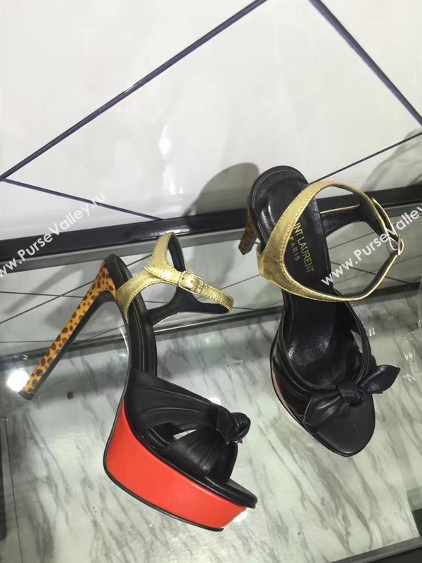 YSL tribute heels sandals tri-black shoes 4155