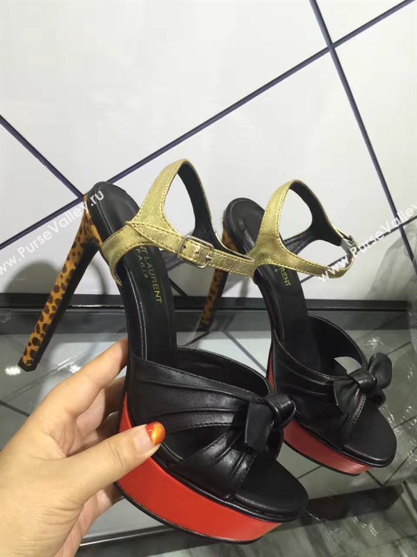 YSL tribute heels sandals tri-black shoes 4155