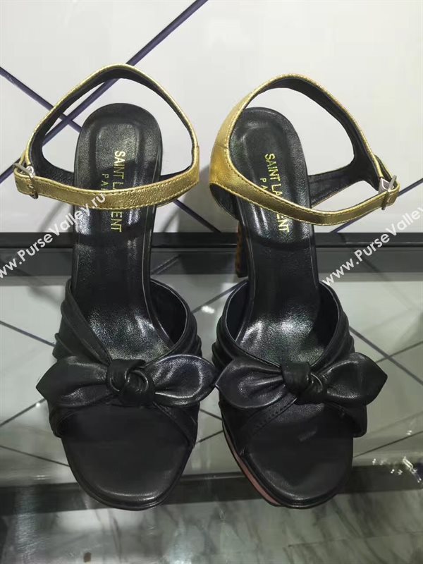 YSL tribute heels sandals tri-black shoes 4155