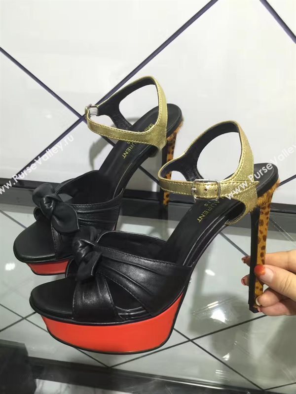 YSL tribute heels sandals tri-black shoes 4155