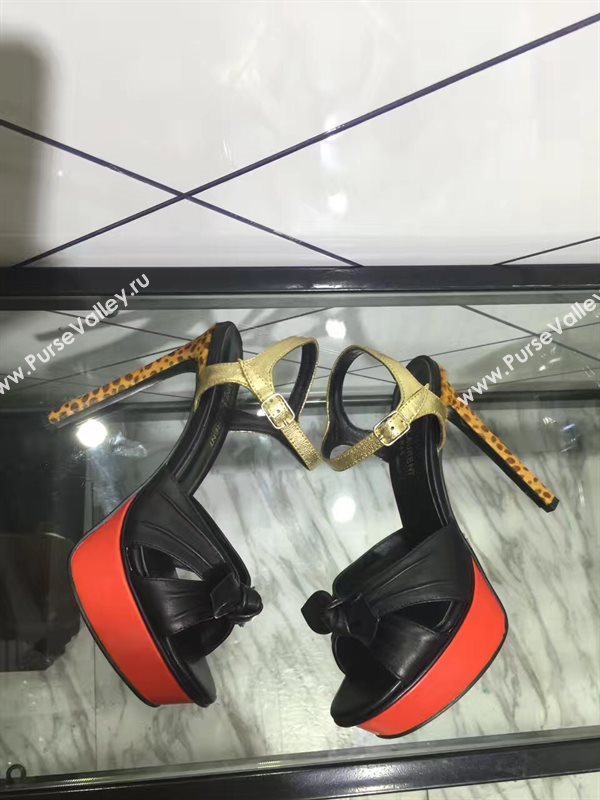 YSL tribute heels sandals tri-black shoes 4155