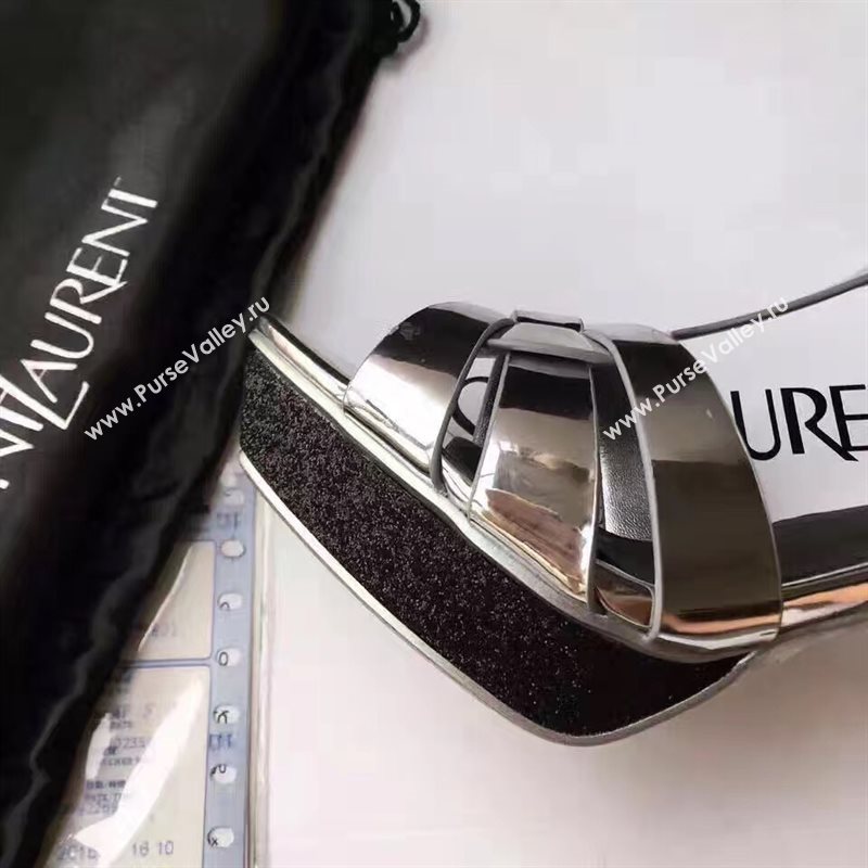 YSL tribute heels sandals silver paint shoes 4157