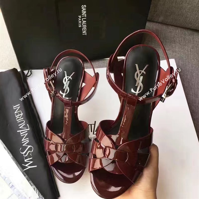 YSL tribute heels sandals wine paint shoes 4158