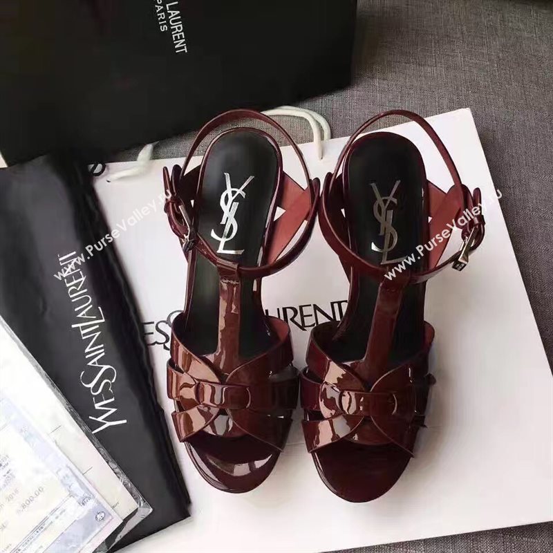 YSL tribute heels sandals wine paint shoes 4158