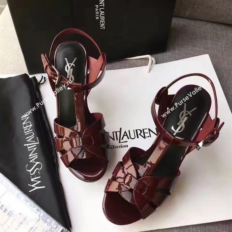 YSL tribute heels sandals wine paint shoes 4158