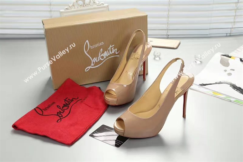 Christian Louboutin CL nude 10cm heels sandals soled red shoes 4169