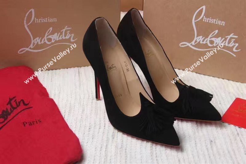 Christian Louboutin heels black sandals shoes 4185