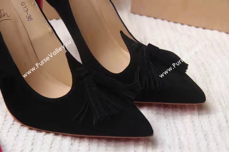 Christian Louboutin heels black sandals shoes 4185
