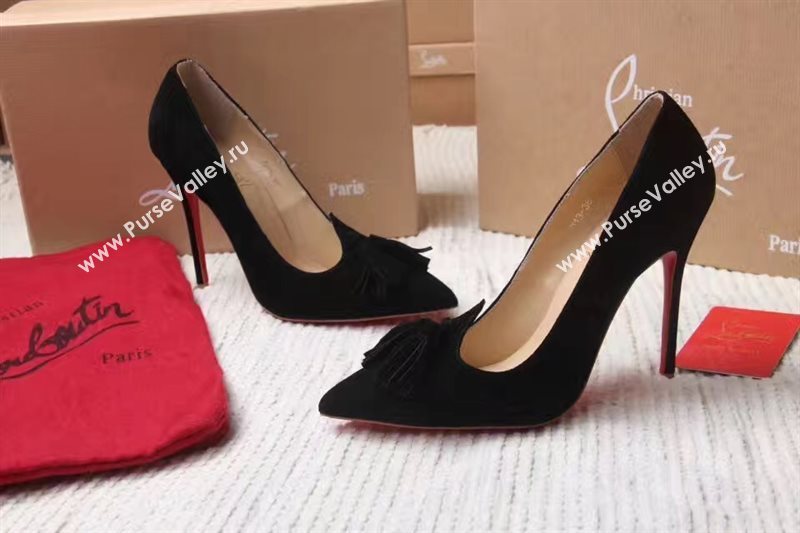 Christian Louboutin heels black sandals shoes 4185