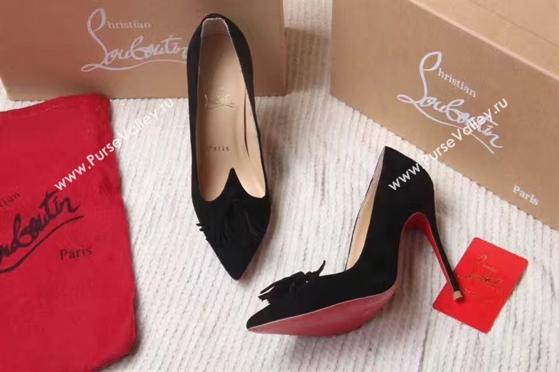 Christian Louboutin heels black sandals shoes 4185