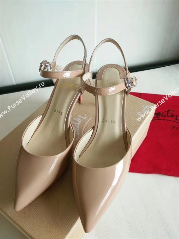 Christian Louboutin 7cm heels sandals nude soled red shoes 4186