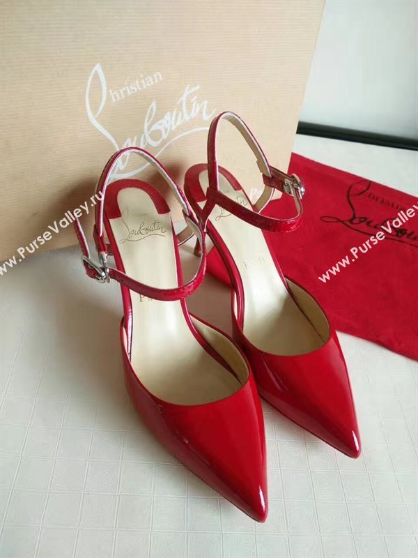 Christian Louboutin 7cm heels sandals red paint shoes 4187