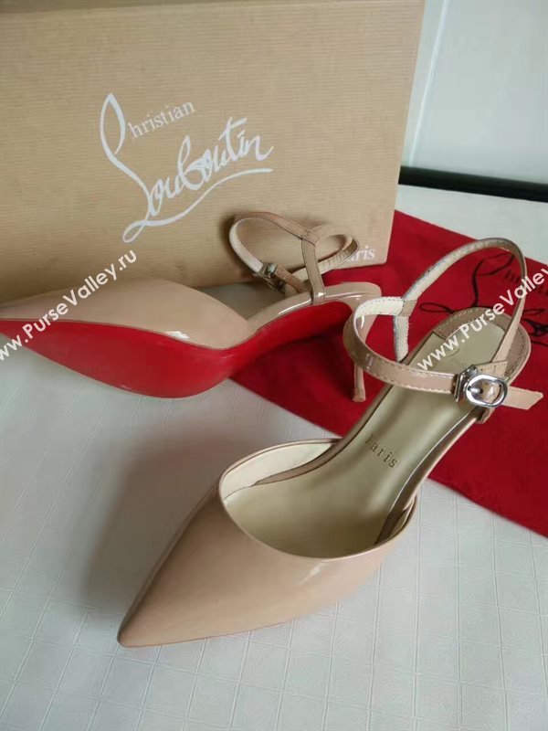 Christian Louboutin 7cm heels sandals paint soled red shoes 4188