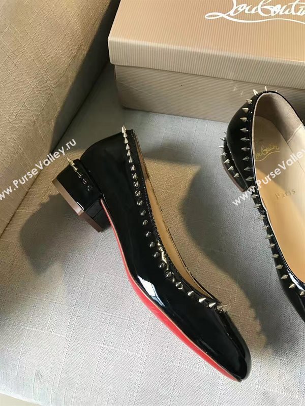Christian Louboutin sandals black paint shoes 4189