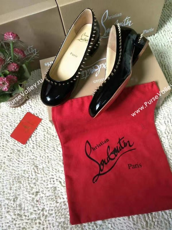 Christian Louboutin sandals black paint shoes 4189